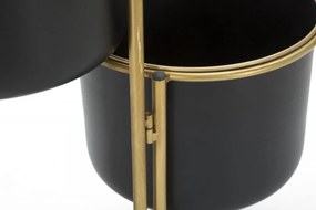 Suport pentru ghivece negru/auriu din metal, 68x22,5x55 cm, Goldy Mauro Ferretti