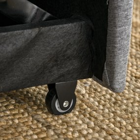 HOMCOM Canapea extensibila 2 locuri, cu spatar reglabil pe 3 niveluri, pentru Sufregerie, din material textil, 154x87x89cm, gri | Aosom Romania