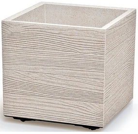 Ghiveci MADERA SQUARE ECO WOOD 28,8 cm , alb, S