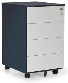 Comodă metalică 40 x 50 x 66,5 cm - 4 sertare, antracit - ral 7016