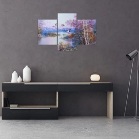 Tablou - Sosirea toamnei, pictură în ulei (90x60 cm)