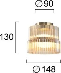 Plafonieră LED LUXE LED/12W/230V, diam. 14,8 cm, alamă