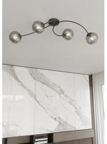 Lustră aplicată VIBRA 4xE14/10W/230V negru/gri