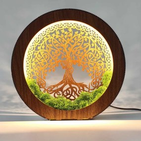 SENTOP | Lampă de masă Arborele Vieții cu mușchi | ZIVENA
