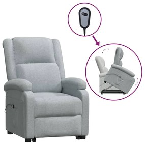 3110872 vidaXL Fotoliu cu ridicare, gri deschis, textil