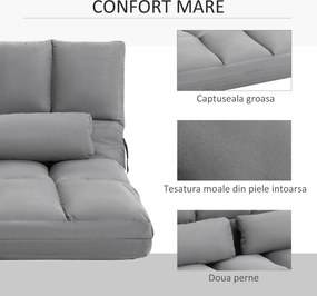 HOMCOM Canapea De Podea Pliabila, 130x73x60 cm Gri | Aosom Romania