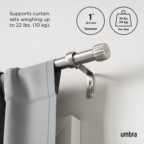Galerie de perdea argintie extensibilă din oțel 168 - 305 cm Cleo – Umbra