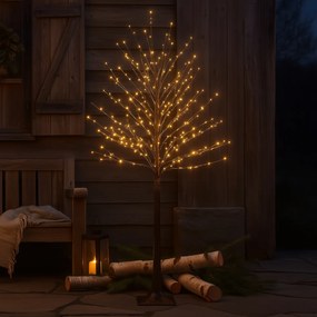 Lampă de podea de Crăciun maro, sub formă de copac, 180 cm, incl. LED cu temporizator IP44 - Ki