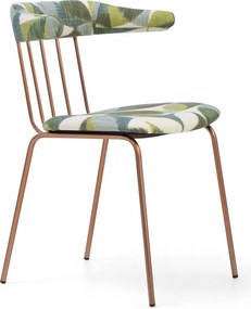 Scaun lemn masiv Sillon Miki Cadru Metalic Sudat Design Cu Spătar Extins Personalizabil