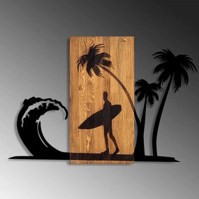 Accesoriu decorativ de perete din lemn Surfer Life
