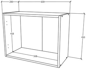 Corp Superior Hota Karo, Stejar Bronz/Alb, 60 x 30 x 45 cm