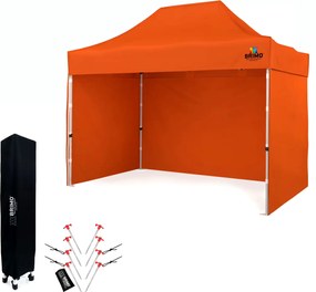 Stan de Vânzare 2 x 3 m SUPER Oțel | Montaj în 2 minute - cu 3 pereți - Portocaliu