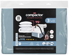 Cutii de depozitare pentru haine 3 buc. din plastic cu vacuum 65x45x27 cm Blue Edition – Compactor