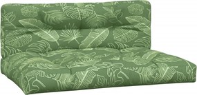 vidaXL Perne de paleți, 2 buc., model cu frunze, textil