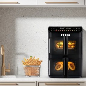 Friteuză cu aer cald TESLA Electronics AirCook - multifuncțională, digitală, 11 l, 2800W/230V, neagră