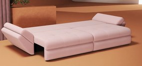 Canapea extensibilă dumonde cu ladă de depozitare si sezut confortabil din spuma high-density, Loana Royal Roz 300x100 cm