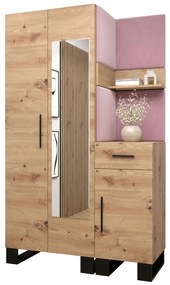 Set mobilier pentru hol Amanda 16 (Stejar artisan + roz). 1085993