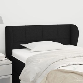 3117136 vidaXL Tăblie de pat cu aripioare negru 103x23x78/88 cm textil