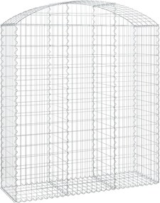 vidaXL Coș gabion arcuit, 150x50x160/180 cm, fier galvanizat