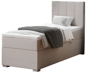 Pat boxspring, pat de o persoană, bej, 90x200, dreapta, BRED