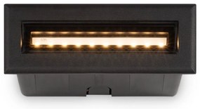 Spot LED incastrabil scari / perete exterior IP65 Bosca negru 13,7cm