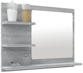 Oglinda de baie, gri sonoma, 60x10,5x45 cm, lemn compozit sonoma gri