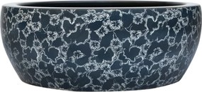 vidaXL Lavoar de blat, negru și albastru, rotund, Φ41x14 cm, ceramică