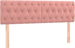 vidaXL Tăblii de pat, roz, 160x7x78/88 cm, catifea