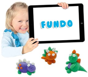 Plastilina colorata vegana FunDo - Dinozauri (3 x 90 gr - 1 x 40 gr)