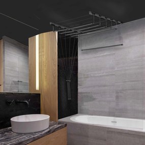 ShopJK USCATOR RUFE DE TAVAN NEGRU, 6 - BARE, 200 CM