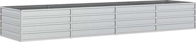 vidaXL Strat înălțat de grădină argintiu 320x80x45 cm oțel galvanizat