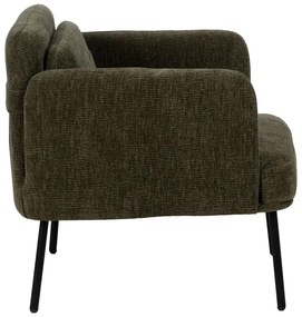 Fotoliu verde cu tapițerie din chenille Bind – Ixia