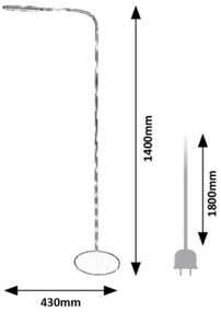 Lampa LED de podea stil minimalist Adelmo gri