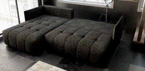 Colțar extensibil dumonde cu ladă de depozitare si sezut confortabil din spuma high-density, Malta Enjoy Black 235x185 cm