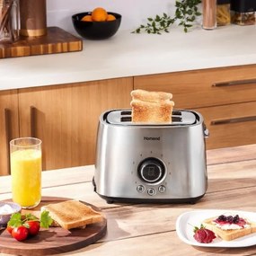 Prăjitor de pâine cu două fante și funcție de încălzire Sencor 1000W/230V argintiu