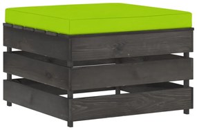 Set mobilier gradina cu perne, 9 piese, gri, lemn tratat bright green and grey, 9
