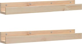 vidaXL Rafturi de perete, 2 buc., 80x12x9 cm, lemn masiv de pin