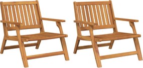 vidaXL Bancă de relaxare 2 pcs Maro Lemn Solid de Acacia