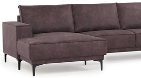 Colțar maro închis cu tapițerie din imitație de piele (colț pe partea stângă ) Copenhagen – Scandic