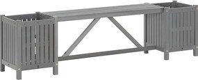 vidaXL Bancă de grădină cu 2 jardiniere, 150 cm, gri, lemn de acacia