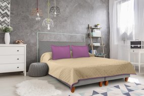 Cuvertura matlasata cu 2 fete Alcam, 210 x 220 cm, purple / vanila