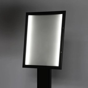 Vitrina meniului cu iluminare LED 4 x A4, negru
