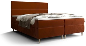 Pat matrimonial Boxspring 180 cm Flu Comfort (maro portocaliu) (cu saltea și sp. depozitare). 1055936
