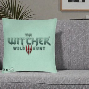 Perna Personalizata The Witcher 3 Wild Hunt, 40x40 cm, Verde Menta, Husa Detasabila, Perna Inclusa, BEKZ®
