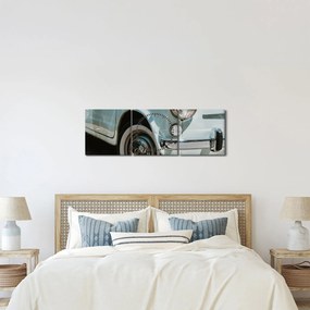 Tablou - mașina retro Fiat (cu ceas) (90x30 cm)
