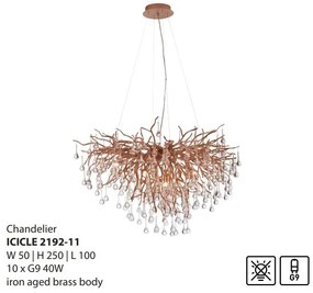 Lustra suspendata design magnific ICICLE alama antic, 50x100cm