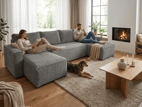 Coltar in forma de U SMART COSARO 295x140 cm, gri