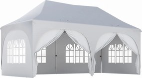 Outsunny Gazebo pliabil 3x6 m, cu pereți detașabili, saci cu nisip, geantă de transport și protecție UV30+, gri deschis/alb | Aosom Romania