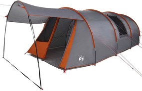 vidaXL Cort tunel pentru 4 persoane cu acoperiș Gri și Portocalie