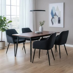 Scaun living din catifea cu picioare metalice BUC 258 negru